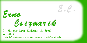 erno csizmarik business card